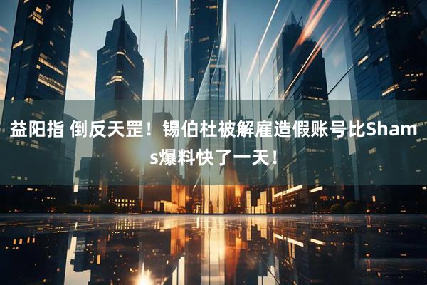 益阳指 倒反天罡！锡伯杜被解雇造假账号比Shams爆料快了一天！